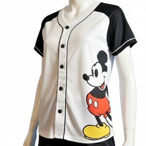 Disney Womens Small Mickey Mouse Baseball Jersey